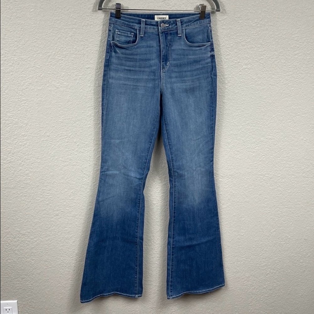 L'AGENCE Marty High Rise Flare Jeans Hanson Blue SZ 26
